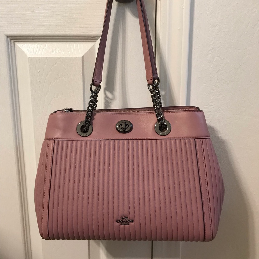 Coach Turnlock Quilted Edie Carryall